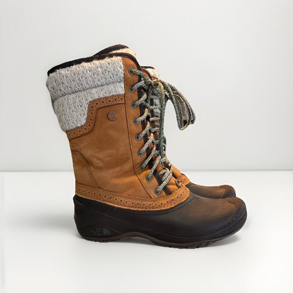 The North Face Women Shellista II Mid Waterproof Mid Calf Boots Size 9.5 Brown - Picture 1 of 10